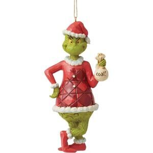 Enesco Dr. Seuss Jim Shore Santa Grinch with Bag of Coal Hanging Ornament NIB